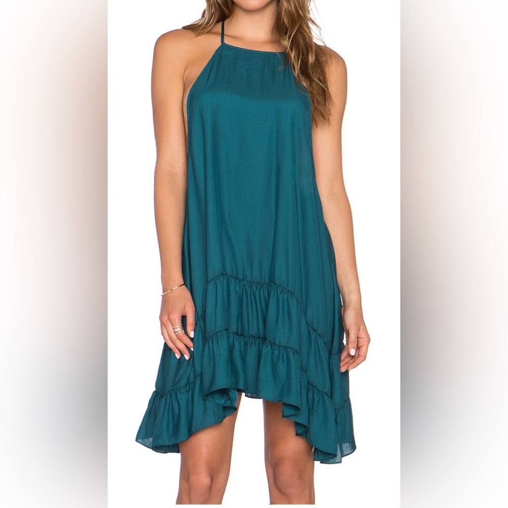Free People slip dress in teal, small